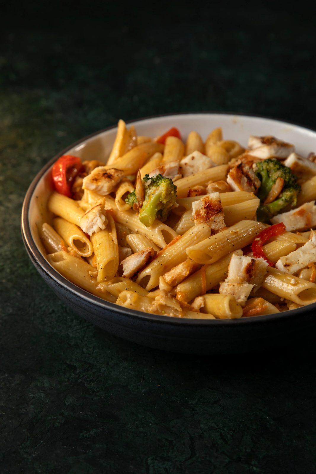 Penne garden primavera with broccoli, peppers and grilled chicken